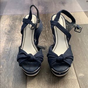 Bamboo Open Toe Wedges